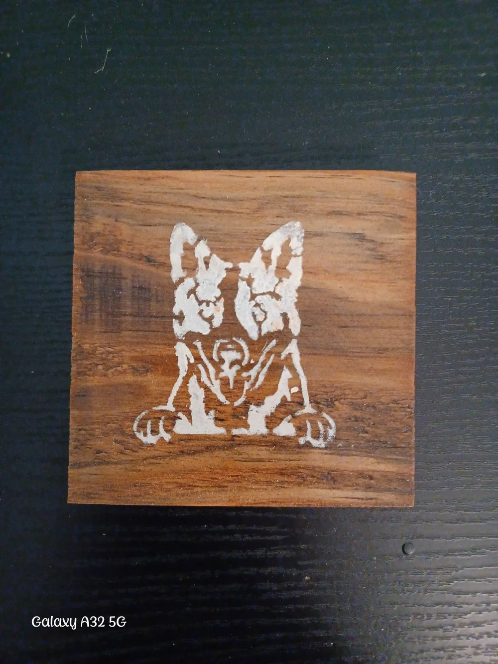 Wooden Dog Coaster Set in Brown - Rustic Pet Accent